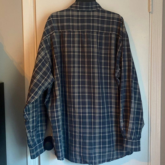 River Trader Men's Button Down Shirt Long Sleeve Blue Green Plaid XL - Picture 4 of 4